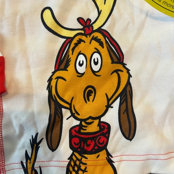 NWT Hanna Andersson Kids Dr. Seuss Grinch Long John Pajama Red Set 2T - Picture 5 of 6